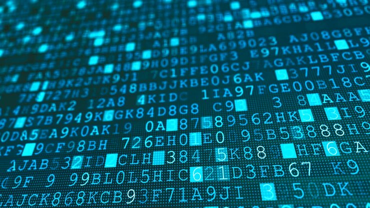 Digital machine code binary symbols, computer internal numbers background