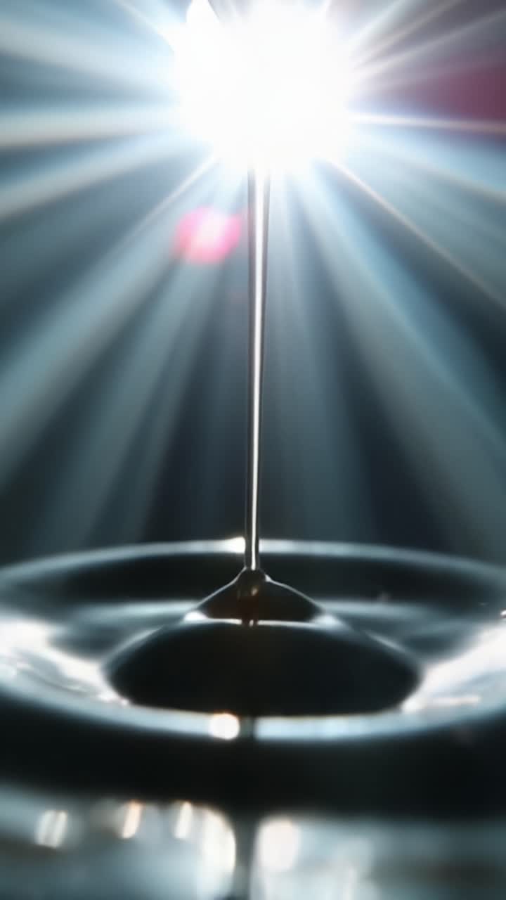 A mesmerizing sequence of light and water droplets showcasing the beauty and intricacy of nature's elements in a stunning visual display of reflections and shadows