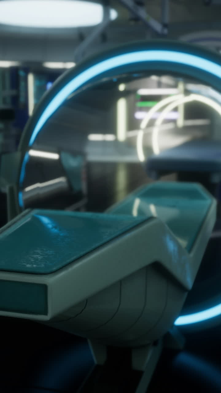 Tecnologia medica avanzata in una struttura sanitaria futuristica su Marte