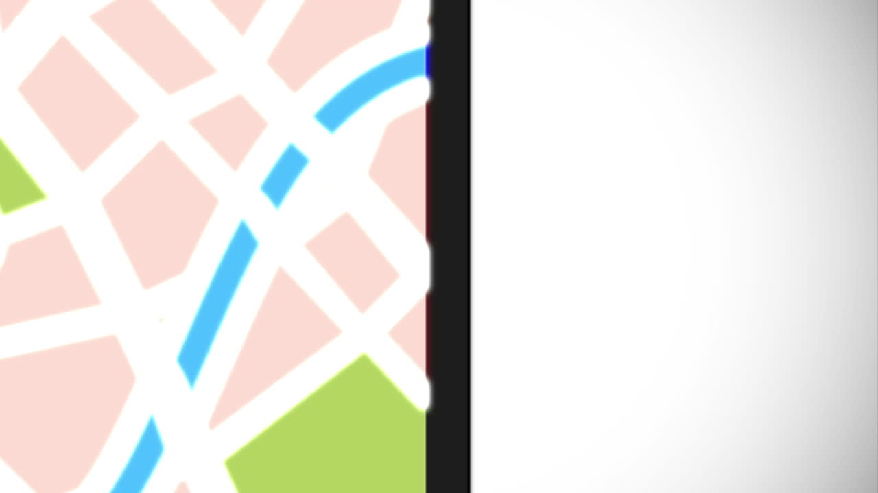 con teléfono inteligente, mapa y lupa