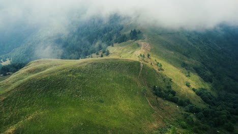 Clouds-on-Mountain-from-a-Drone,-Monviso,-Italy