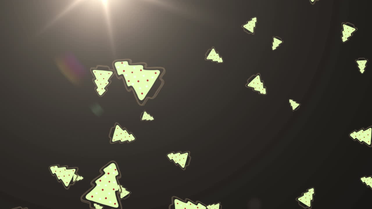 animación de navidad y fuegos artificiales sobre un fondo oscuro