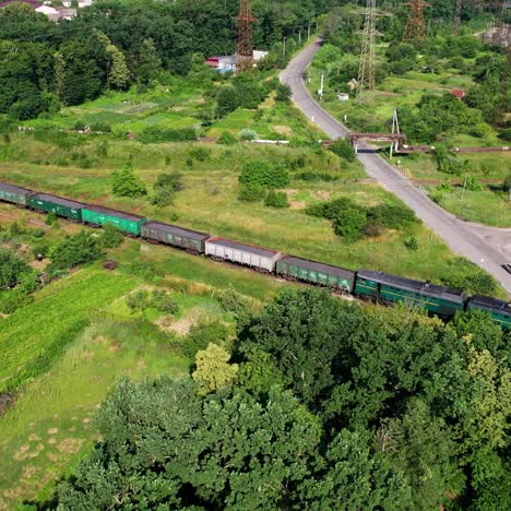 aerial view of cargo train