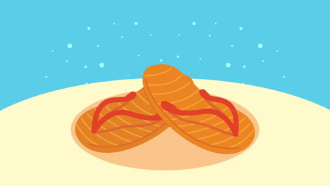 bon voyage animation with flip flops