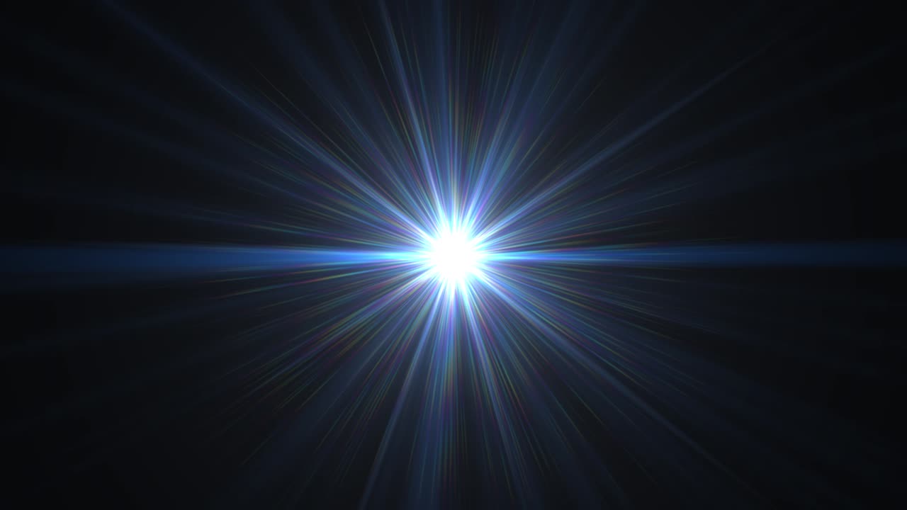 Star rays lights optical lens flares shiny optical lens flares transition with natural lighting 4k