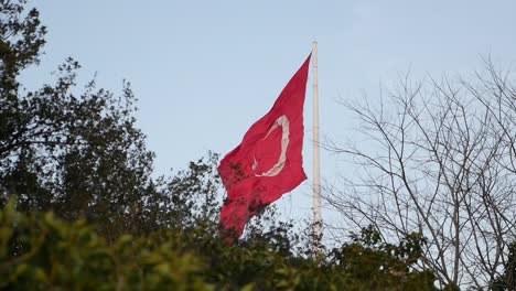 turkish flag flying