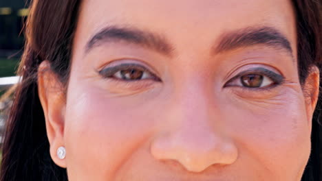 cosmetics, woman and closeup portrait of eyes