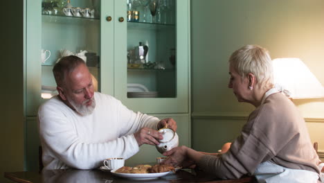 couple having tea at home