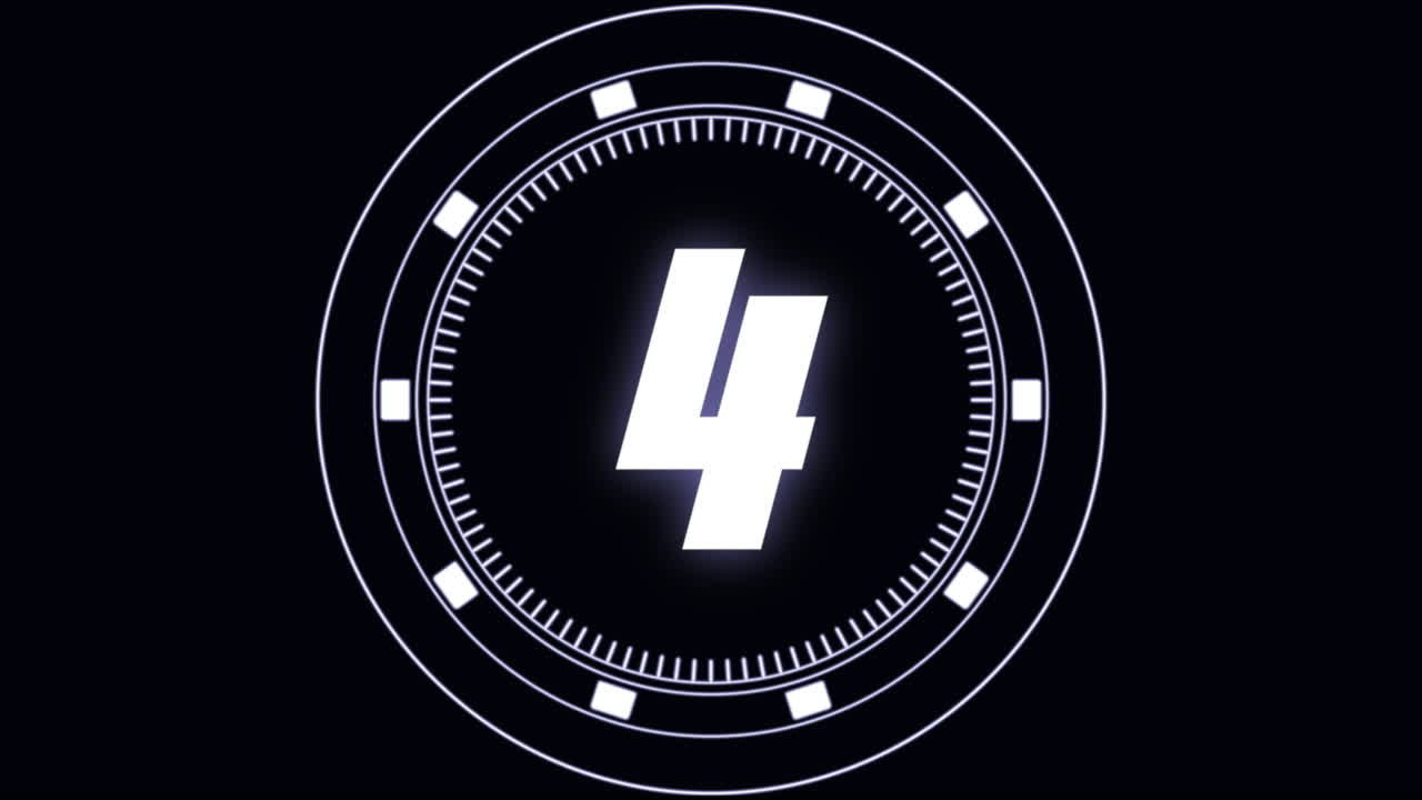 Motion white digital film countdown abstract background in modern style