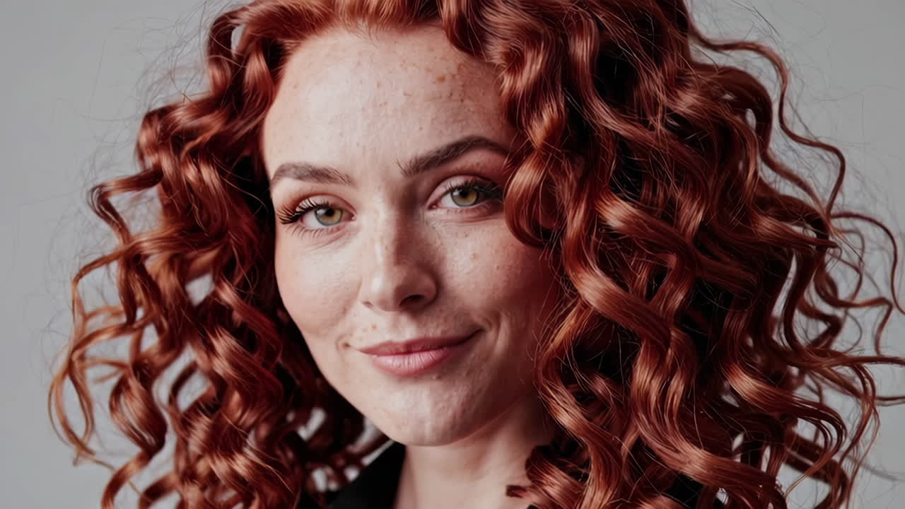 은 곱슬머리를 가진 여자