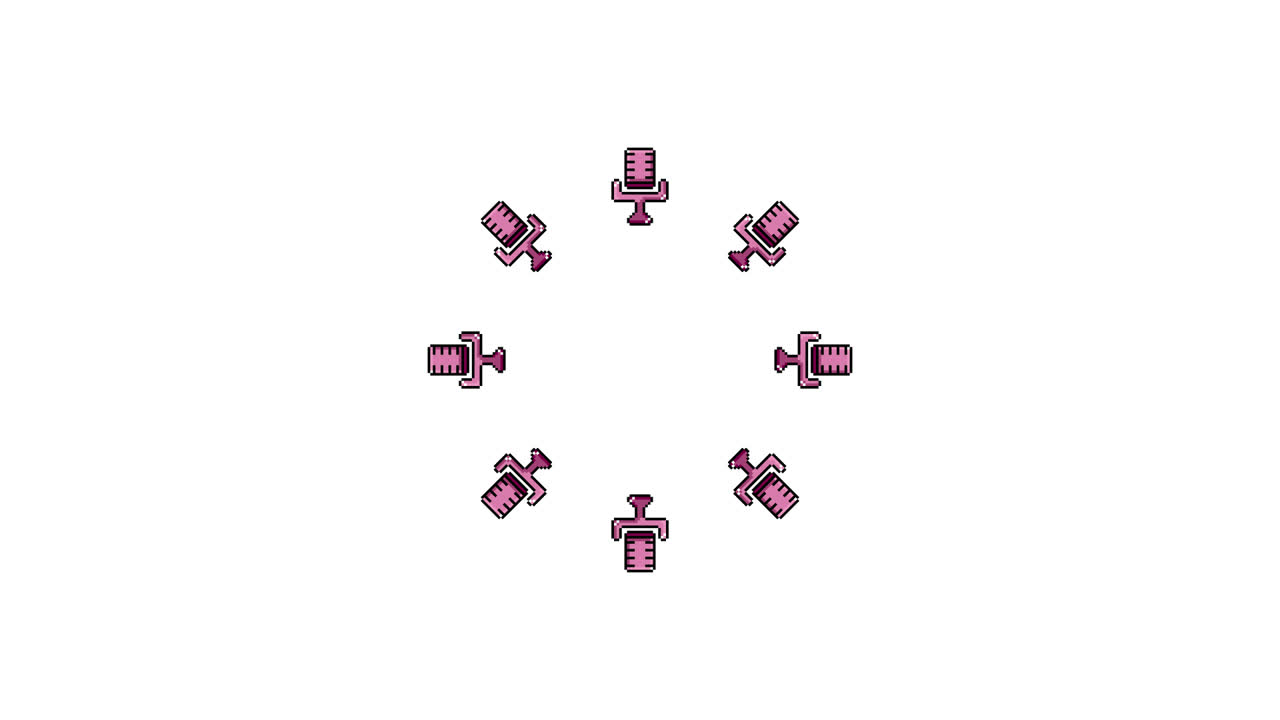 Pixel Art Condenser mic Spinning Circle Animated Overlay Transparent 30fps (1)
