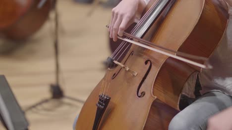 Cellist-Playing-Cello--In-A-Symphony-Orchestra