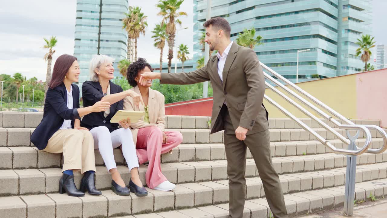 Business people in urban setting