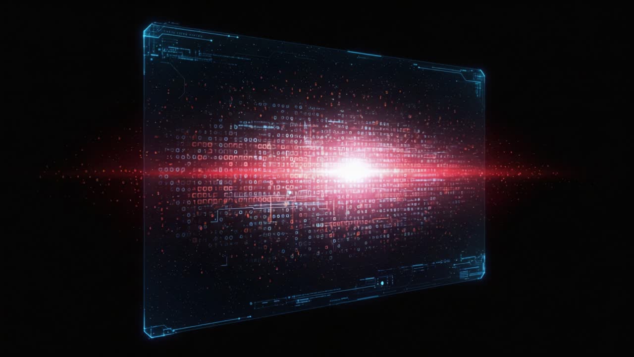 Visual Representation of Data Transmission: A Dynamic Digital Interface Showcasing Pulsating Binary Code Amidst a Glowing Background in a Futuristic Setting
