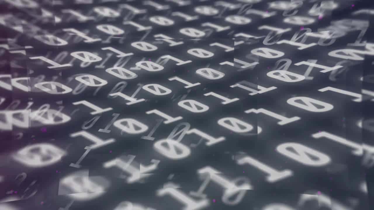 animation numérique de codage binaire traitement de données numériques sur fond gris