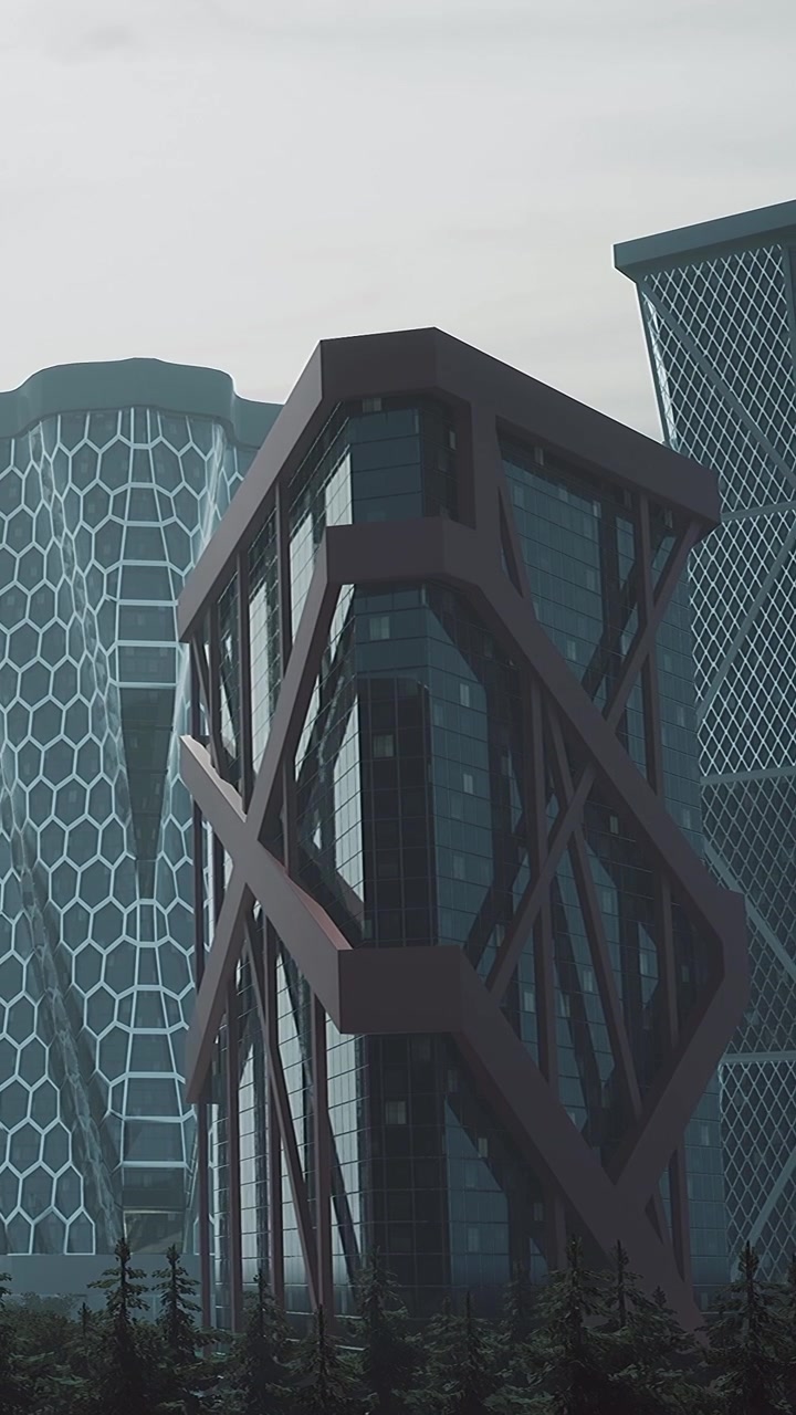 Edifici moderni in una città con design e architetture uniche.