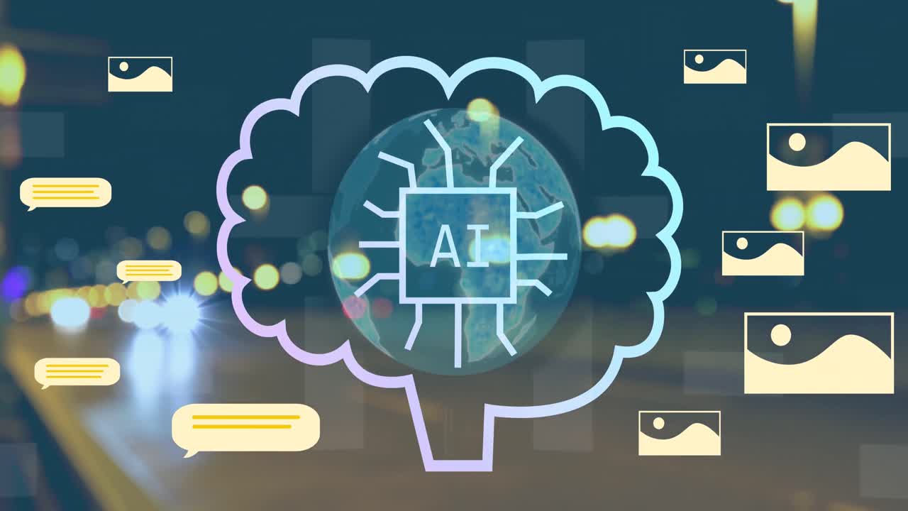 animación de un texto y procesamiento de datos sobre el paisaje urbano