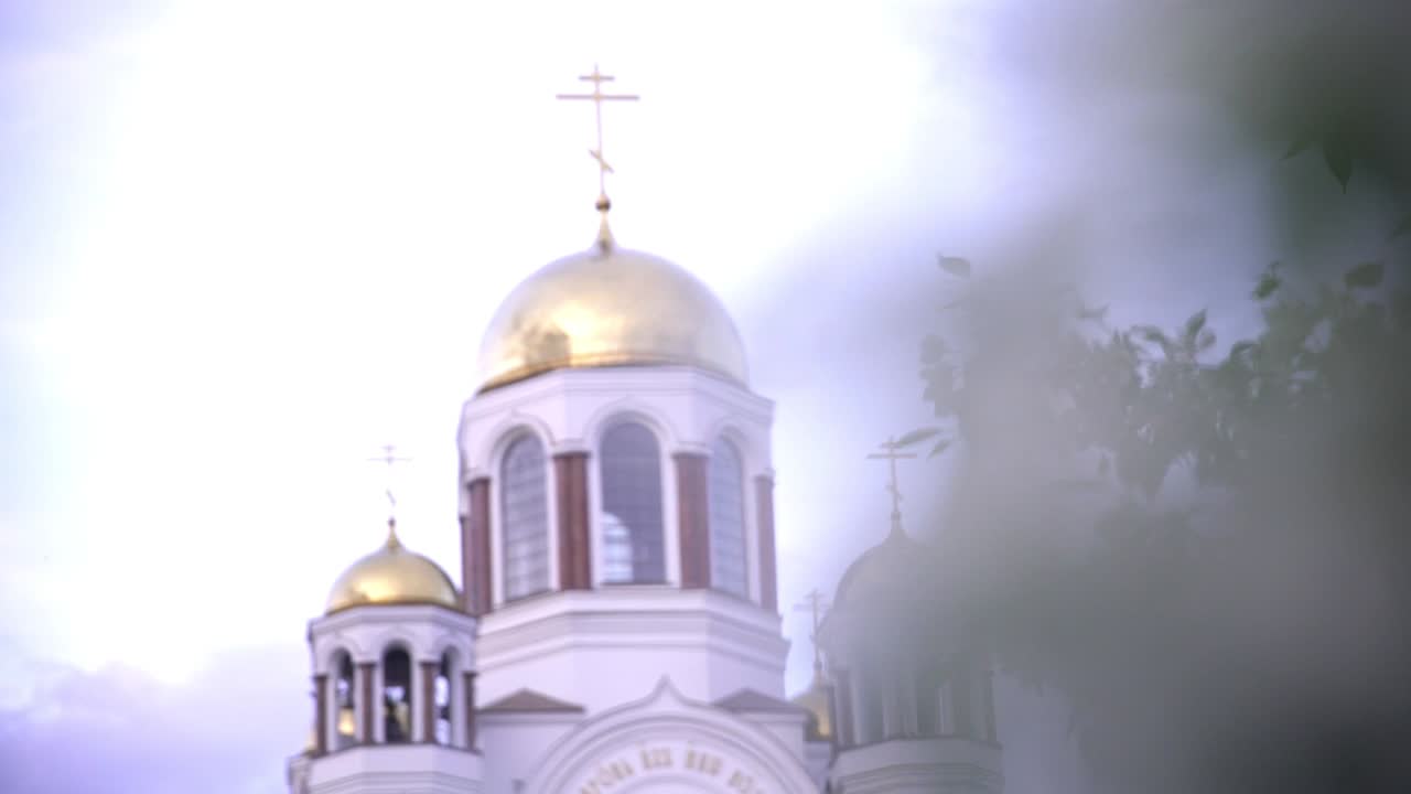 цветущие цветы и церковь