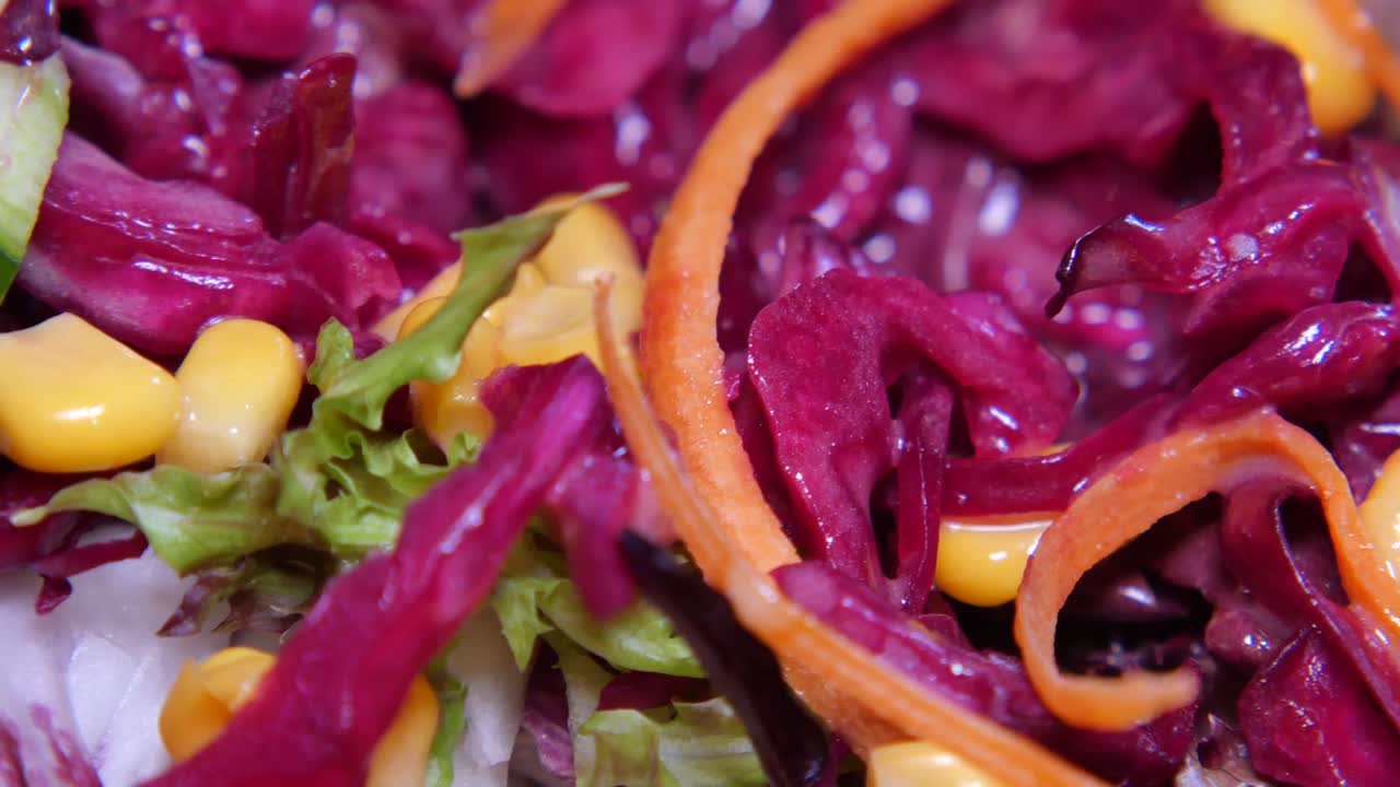 Close-up of a colorful salad