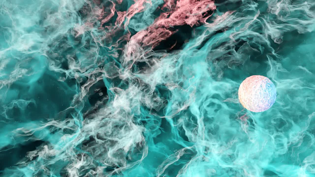 Uma Nebulosa Cósmica com um Planeta Luminoso