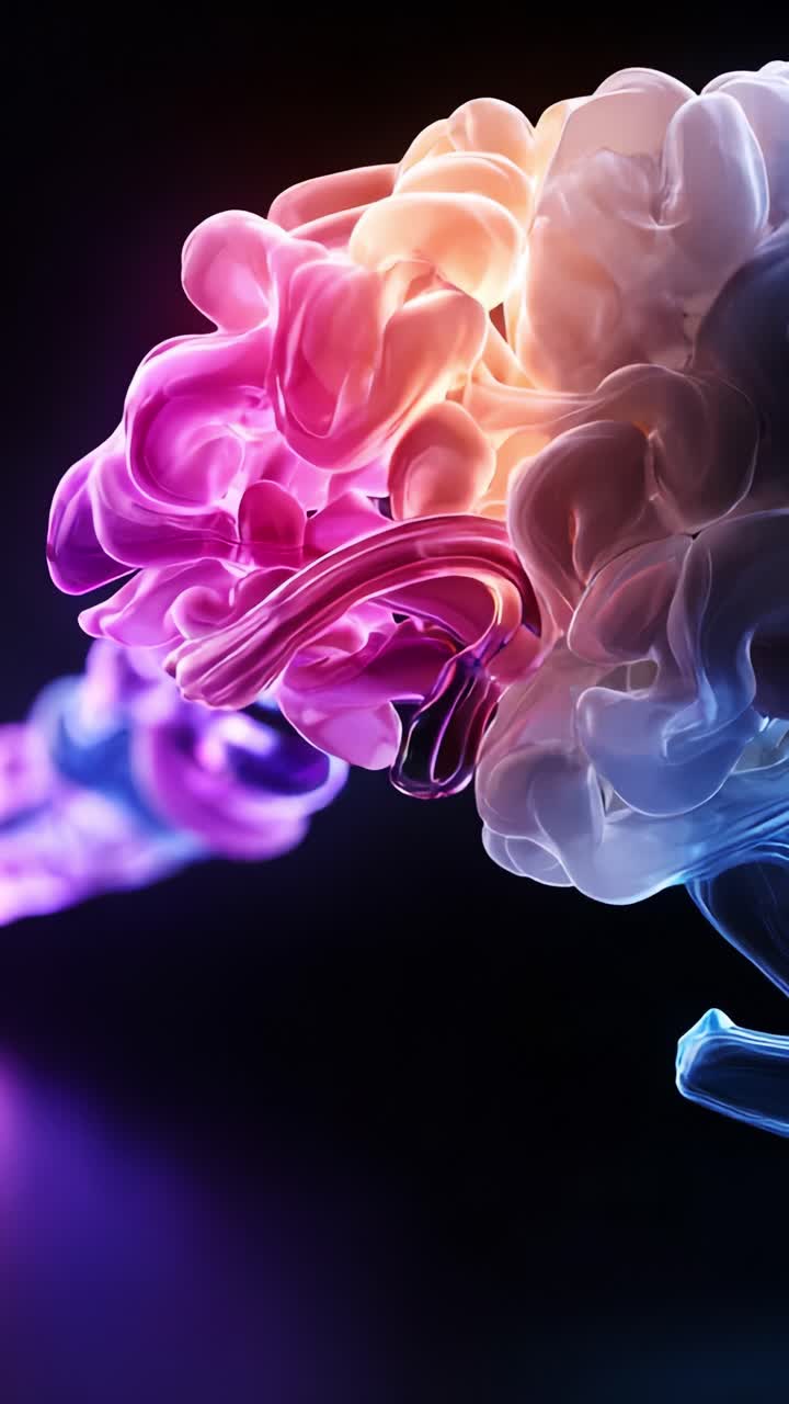 Vibrant Abstract Smoke Patterns Flowing in Vivid Colors Creating an Otherworldly Atmosphere with Soft Curves and Fluid Motion Capturing Artistic Expression