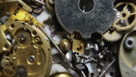 close-up of various parts of a clock