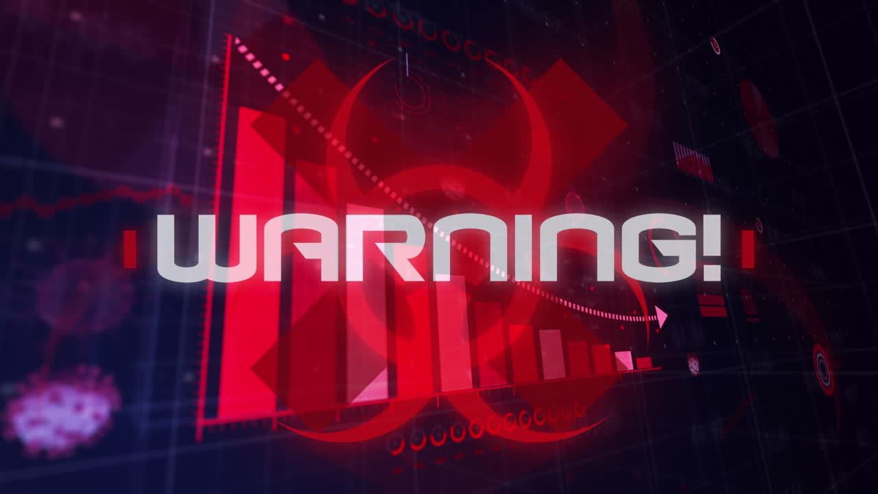 animación de células de covid 19 y texto con registro de estadísticas