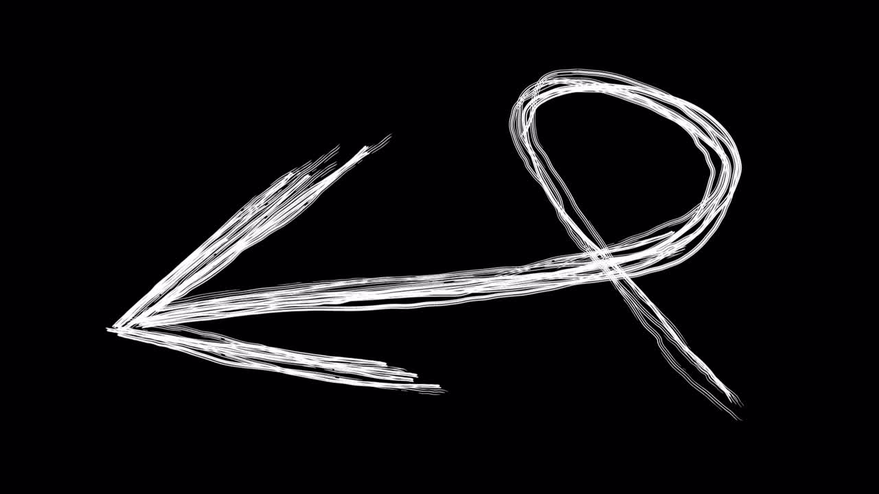 Animated Hand Drawn White Arrow Pointing Left