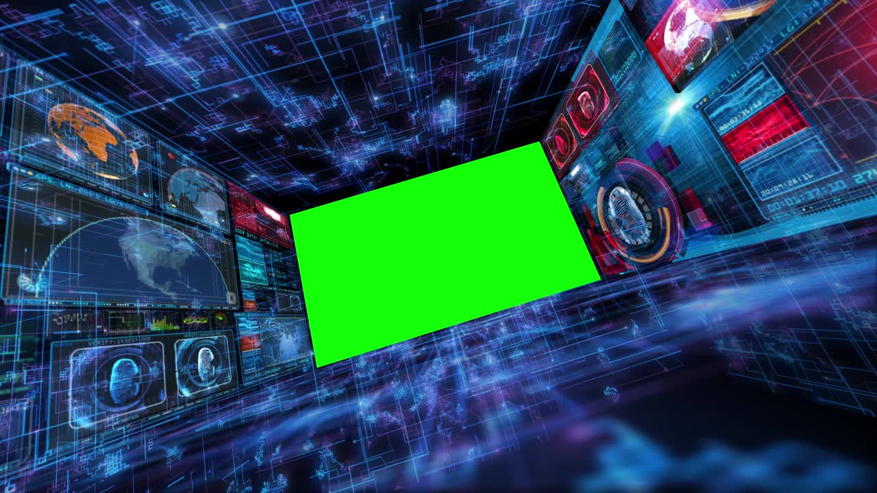 tecnología de pantalla verde interfaz de datos de computadora pantalla digital