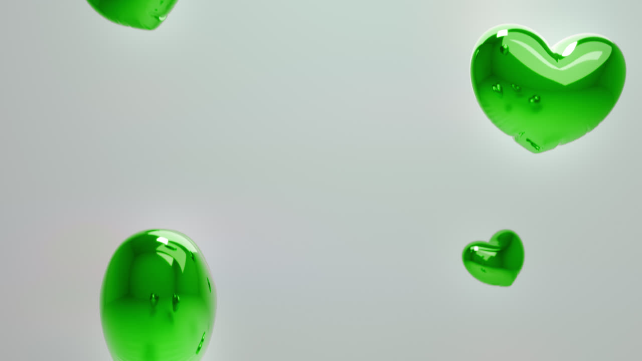 Green Balloon Hearts