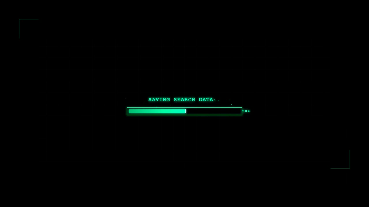 Digital Progress Bar Loading Data on Dark Screen