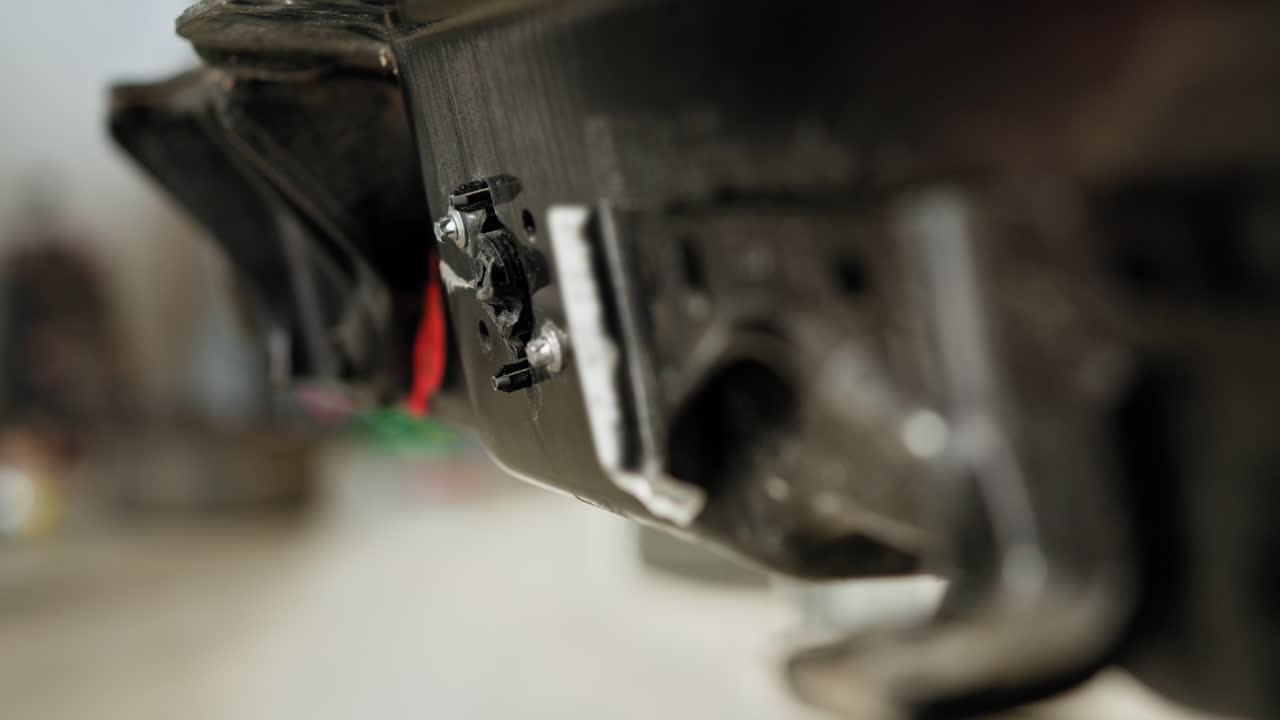 Close-up of a car undercarriage part
