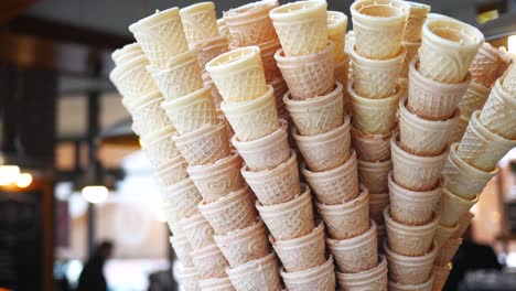 stacked waffle ice cream cones