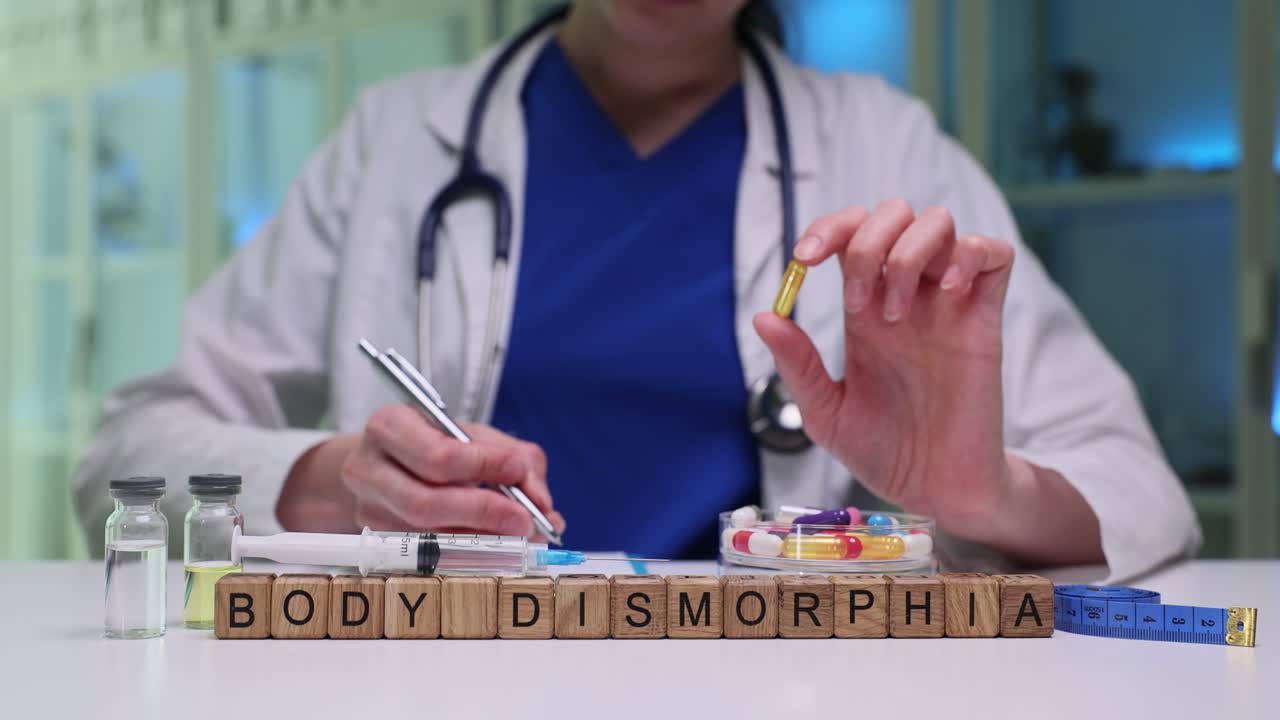 Medico che esamina le opzioni di trattamento per il dismorfismo corporeo