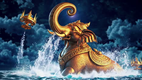 ganesha emerging from water