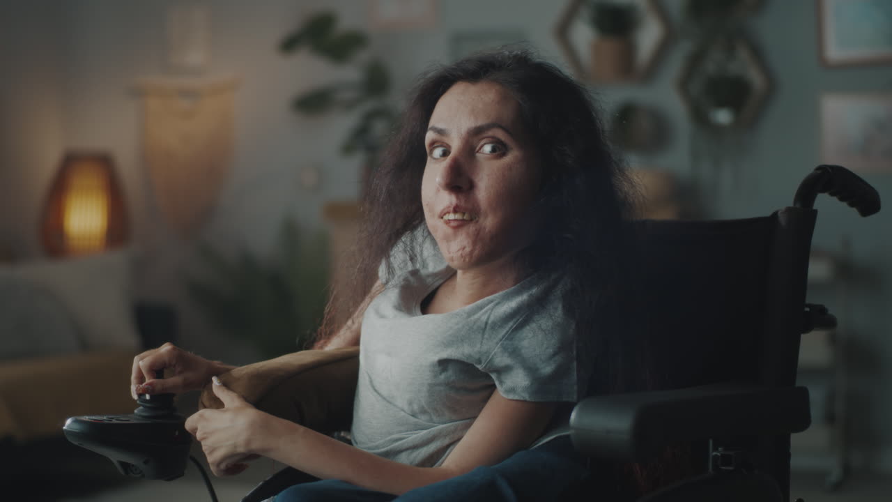 Woman in Wheelchair Gaming