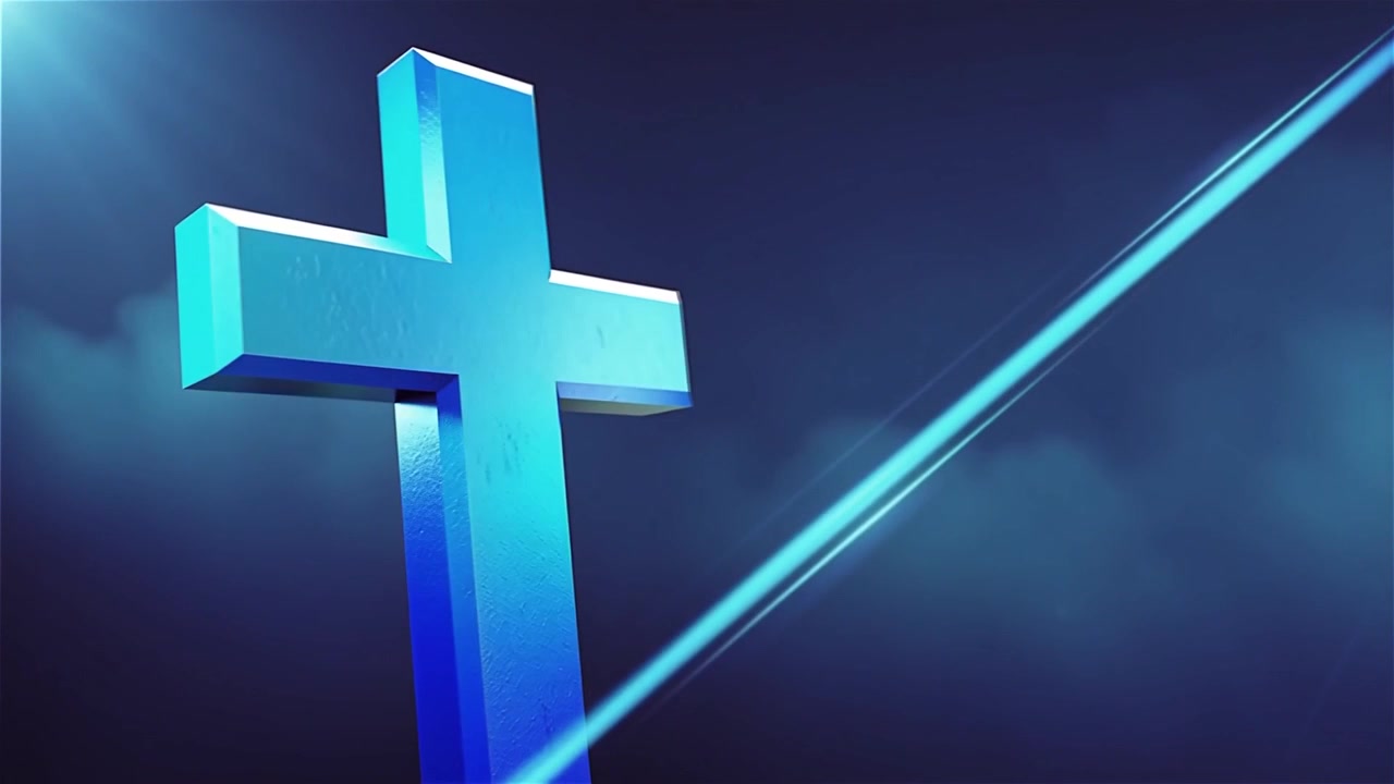 Croce Cristiana Luce Celestiale Sfondo per il Culto.