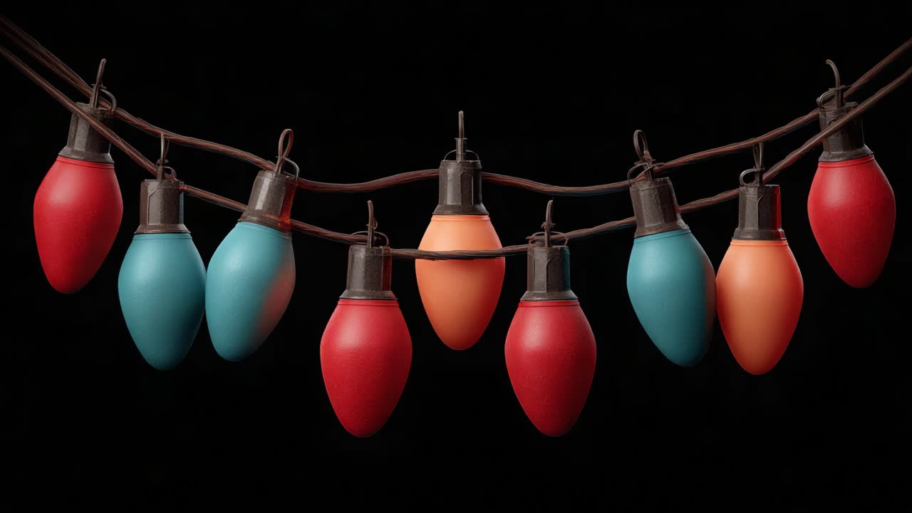 A Festive Display of Colorful Holiday Lights Stringing Across a Dark Background, Evoking Cheer and Celebration in a Warm Seasonal Atmosphere