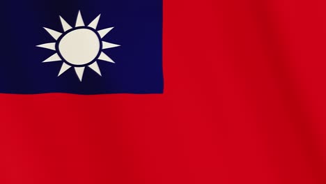 taiwan flag waving animation. full screen. symbol of the country