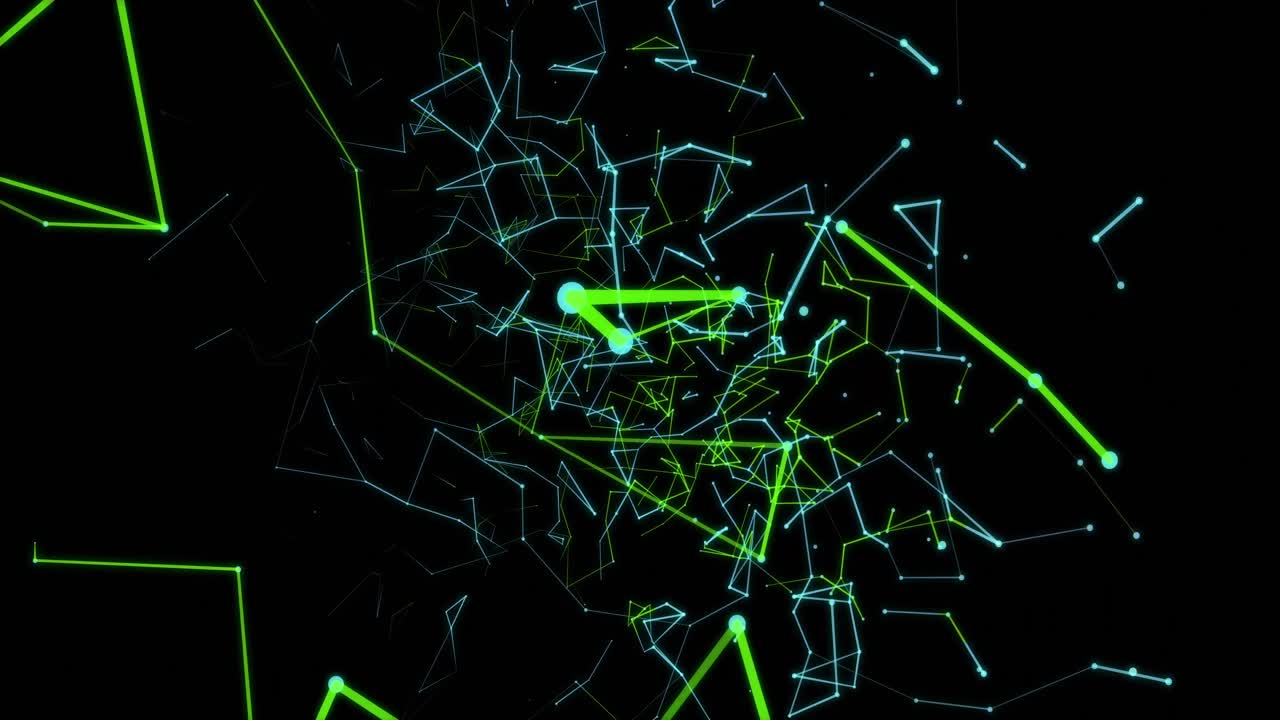 formas geométricas multicolores contra un fondo negro