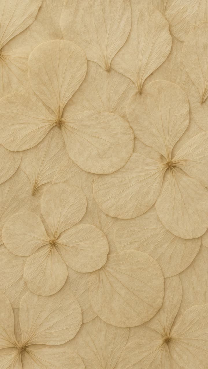 Top-down view of delicate beige petals forming a textured floral pattern, ideal for a calming