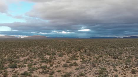 Rising-aerial-view-of-wild-area-outside-of-Prescott,-Arizona,-USA-before-a-storm