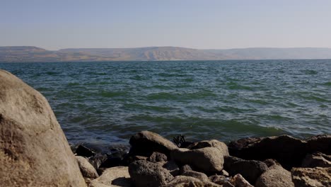 beautiful landscape on the shores of sea of galilee