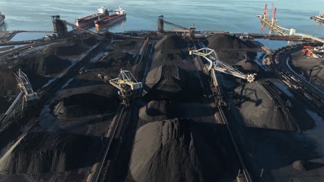 piles of coal at usa port