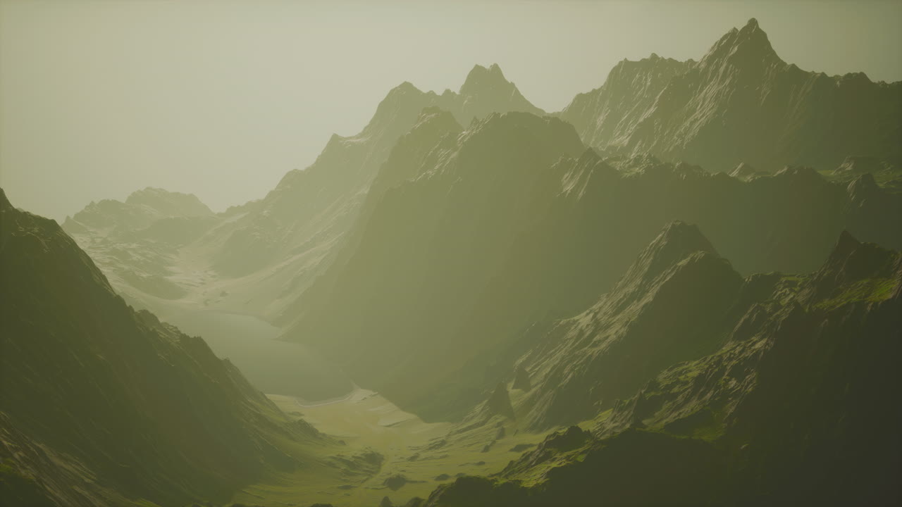 노르웨이의 산에서 안개