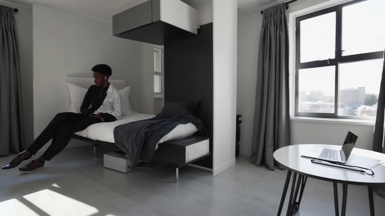 Modern Minimalist Small Apartment Bedroom