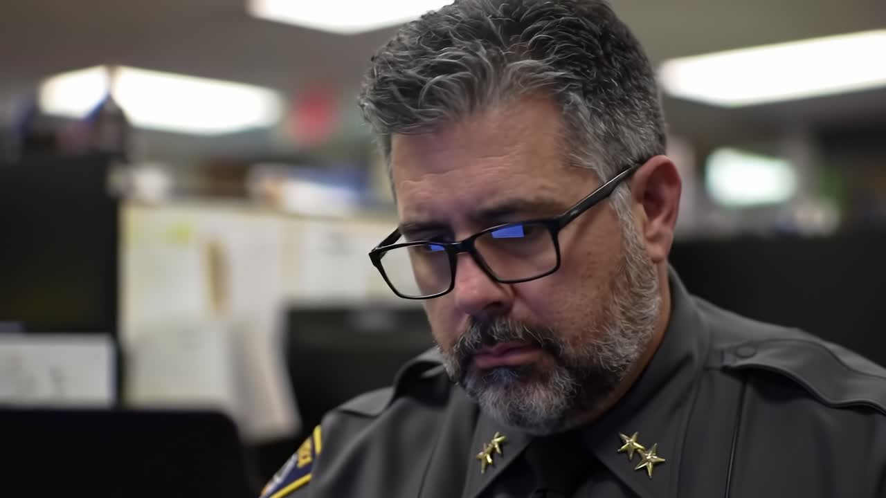 Police Officer at Desk