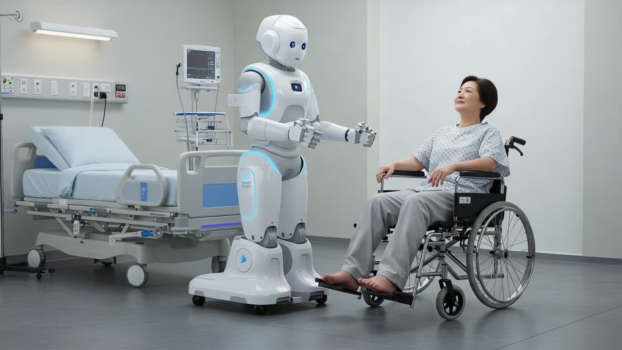 Advancements in Healthcare Robotics: A Robot Assisting a Patient in a Wheelchair within a Modern Hospital Environment