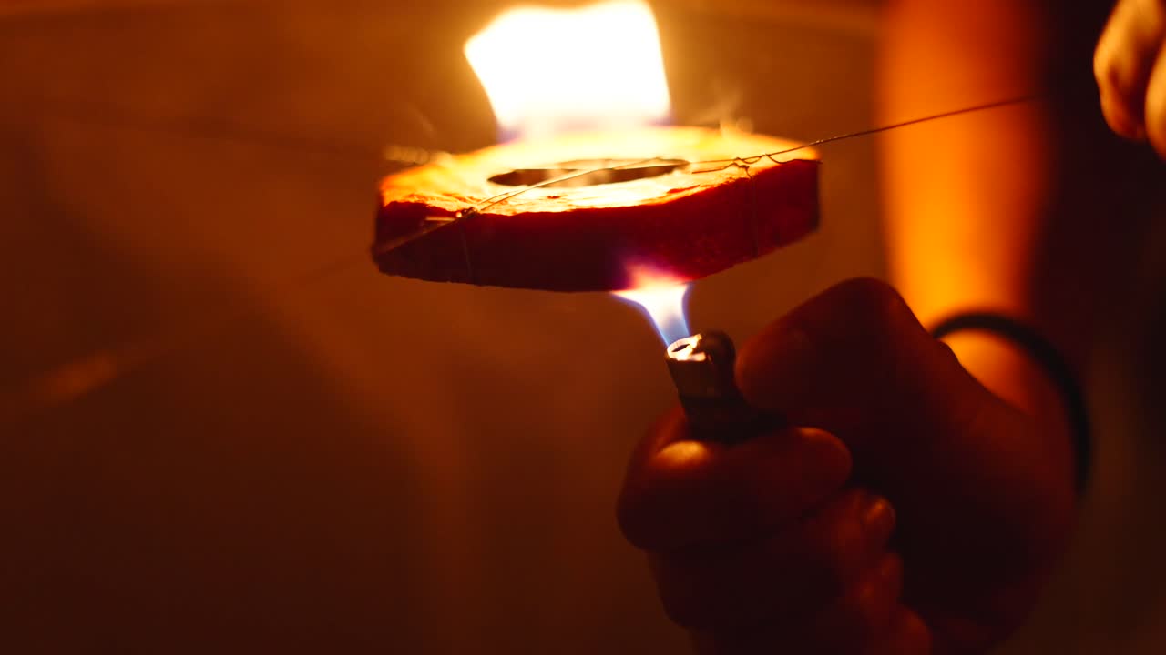 Burning Orange Peel Experiment