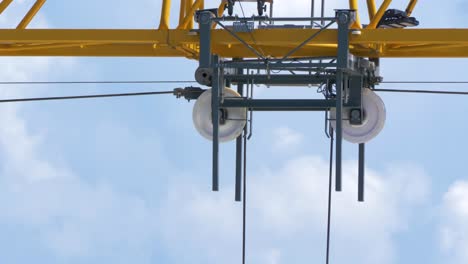 extreme close up of horizontal jib of a construction crane